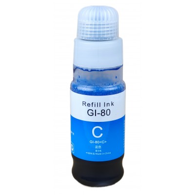 Чорнило, фарба Refill Ink для Canon PIXMA G5040 / G6040 / G7040 / GM2040 Cyan Водорозчинні 70 мл / GI-80-C