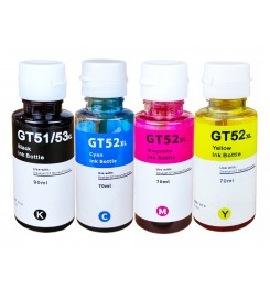 Набір з чотирьох контейнерів з чорнилом HP DeskJet GT5810 / GT5820 / HP Ink Tank 115 / C,M,Y,Bk / GT51/GT52