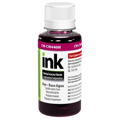 Чернила, краска ColorWay Canon CW446 Magenta Водорастворимые 100 мл / CW-CW446M01