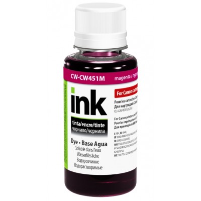 Чернила, краска ColorWay Canon CW451 Magenta Водорастворимые 100 мл / CW-CW451M01 Чернила, краска ColorWay Canon CW451 Magenta Водорастворимые 100 мл / CW-CW451M01