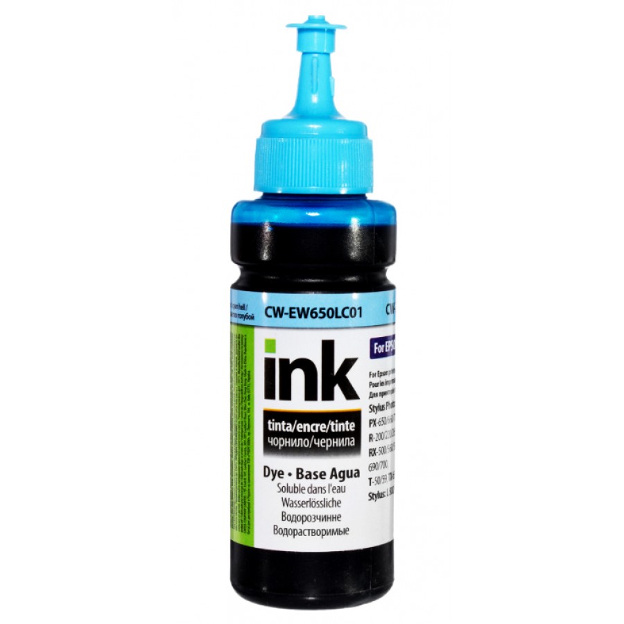 Чернила, краска ColorWay Epson EW650 Light Cyan Водорастворимые 100 мл / CW-EW650LC01 с быстрой доставкой