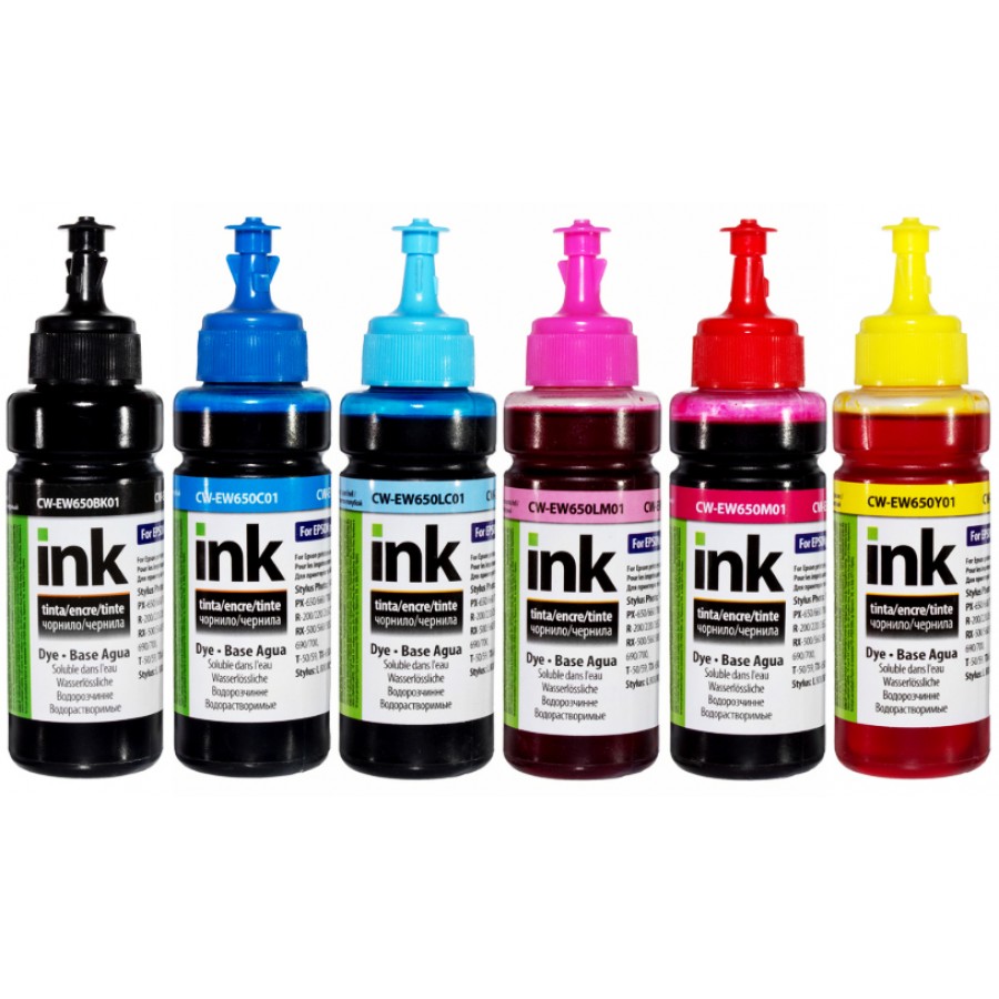 Комплект чернил ColorWay Epson EW650 BK/C/LC/LM/M/Y 6x100 мл / CW-EW650SET01 с быстрой доставкой
