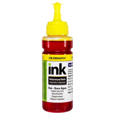 Чернила, краска ColorWay Epson EW650 Yellow Водорастворимые 100 мл / CW-EW650Y01 Чернила, краска ColorWay Epson EW650 Yellow Водорастворимые 100 мл / CW-EW650Y01