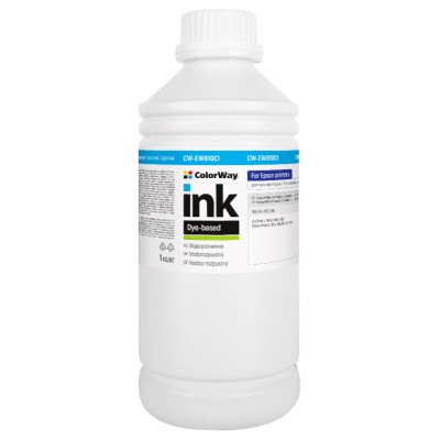 Чернила, краска ColorWay Epson EW810 Cyan Водорастворимые 1000 мл / CW-EW810C1 Чернила, краска ColorWay Epson EW810 Cyan Водорастворимые 1000 мл / CW-EW810C1