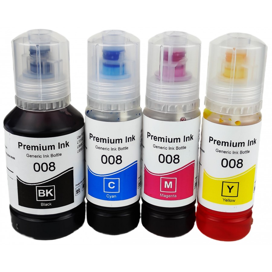 Комплект чорнила Premium Ink Epson L6460 / L6490 / L6550 / L11160 / L15140 B/C/M/Y 127мл 3*70 мл / 008-K з швидкою доставкою