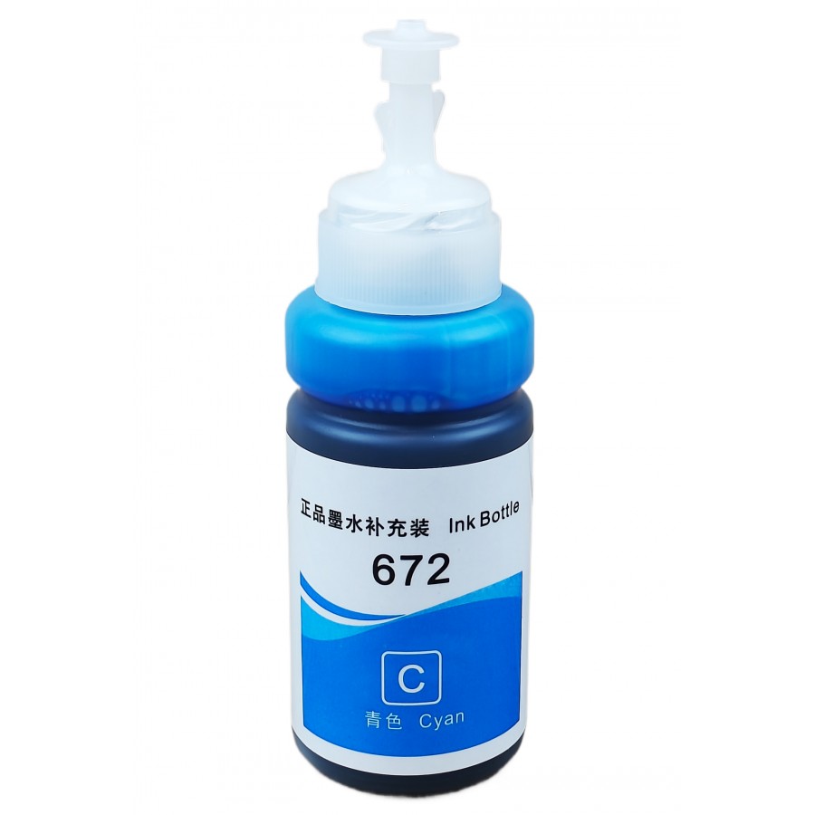 Чернила, краска Ink Bottle для Epson L B XP S SX C CX BX TX PX R RX WF Cyan Водорастворимые 70 мл / E672ELC с быстрой доставкой