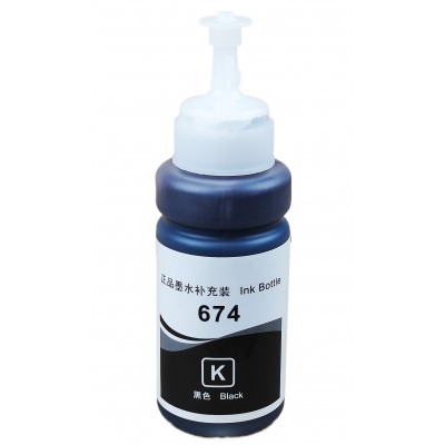 Чорнило, фарба Ink Bottle для Epson L B XP S SX C CX BX T TX P PX RX RX WF Black Водорозчинні 70 мл / E674ELB Чорнило, фарба Ink Bottle для Epson L B XP S SX C CX BX T TX P PX RX RX WF Black Водорозчинні 70 мл / E674ELB