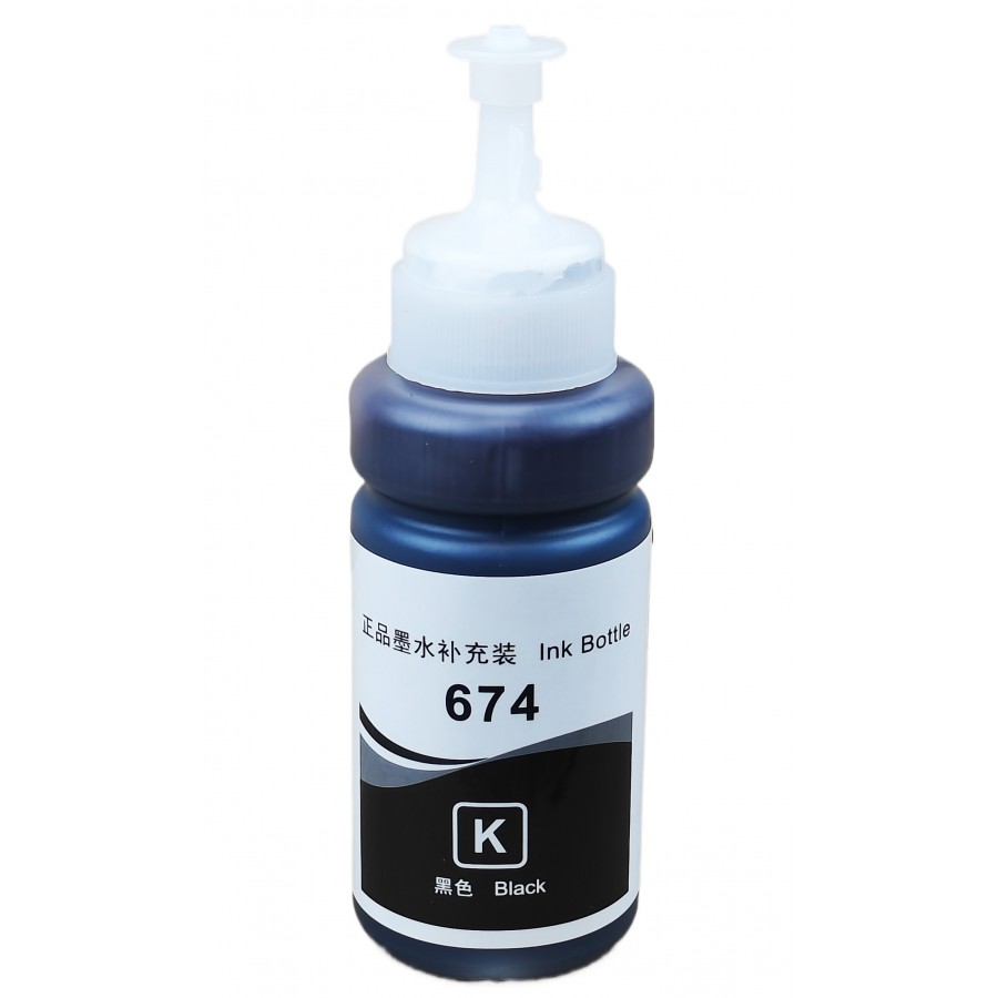 Чорнило, фарба Ink Bottle для Epson L B XP S SX C CX BX T TX P PX RX RX WF Black Водорозчинні 70 мл / E674ELB з швидкою доставкою