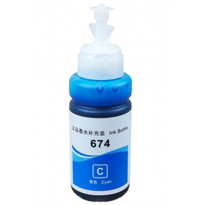 Чернила, краска Ink Bottle для Epson L B XP S SX C CX BX T TX PX RX WF Cyan Водорастворимые 70 мл / E674ELC Чернила, краска Ink Bottle для Epson L B XP S SX C CX BX T TX PX RX WF Cyan Водорастворимые 70 мл / E674ELC