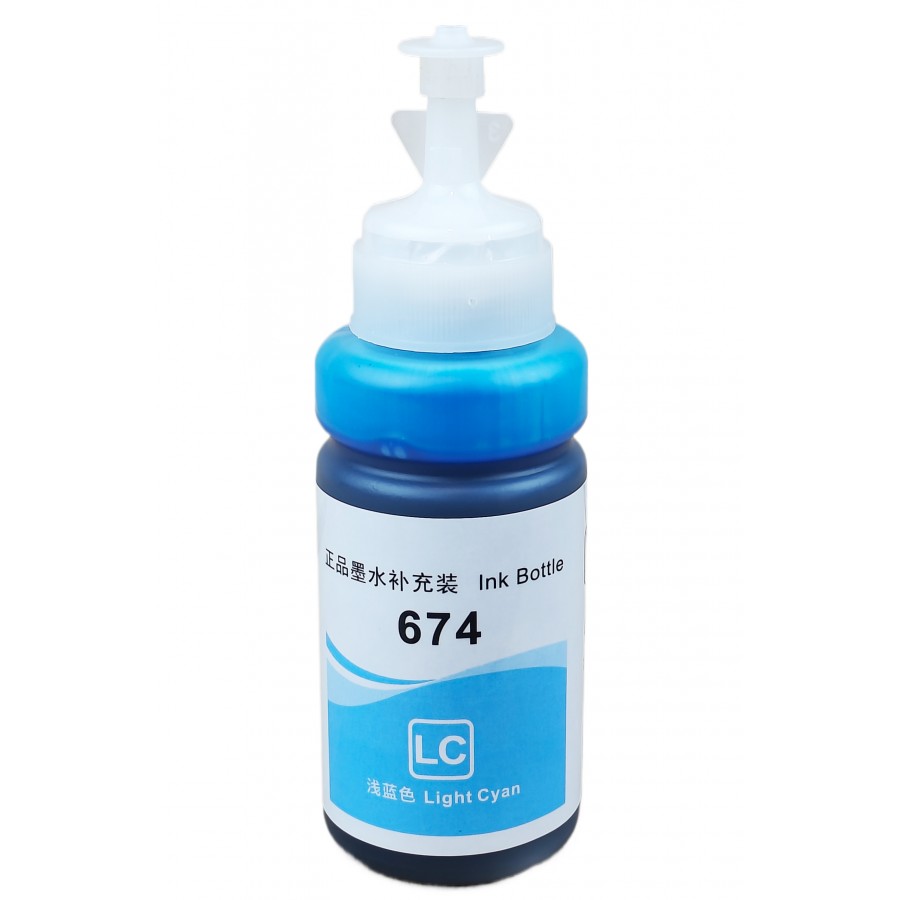 Чорнило, фарба Ink Bottle для Epson L B XP S SX C CX BX T TX P PX RX RX WF Light Cyan Водорозчинні 70 мл / E674ELLC з швидкою доставкою