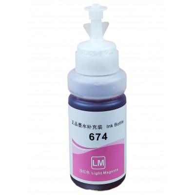 Чернила, краска Ink Bottle для Epson L B XP S SX CX BX PX RX WF Light Magenta Водорастворимые 70 мл / E674ELLM Чернила, краска Ink Bottle для Epson L B XP S SX CX BX PX RX WF Light Magenta Водорастворимые 70 мл / E674ELLM
