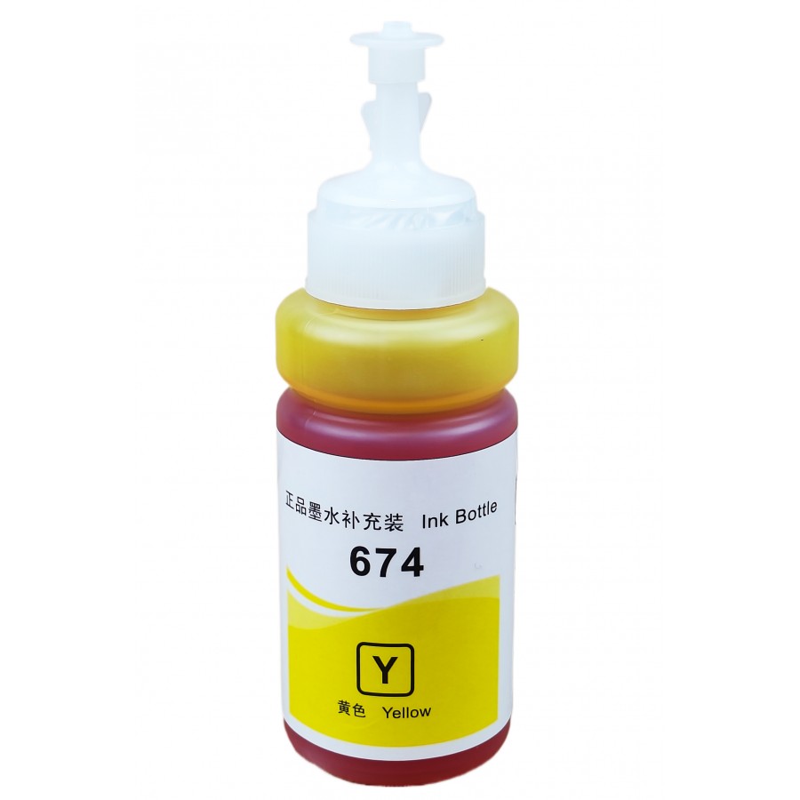 Чернила, краска Ink Bottle для Epson L B XP S SX C CX BX T TX PX RX WF Yellow Водорастворимые 70 мл / E674ELY с быстрой доставкой