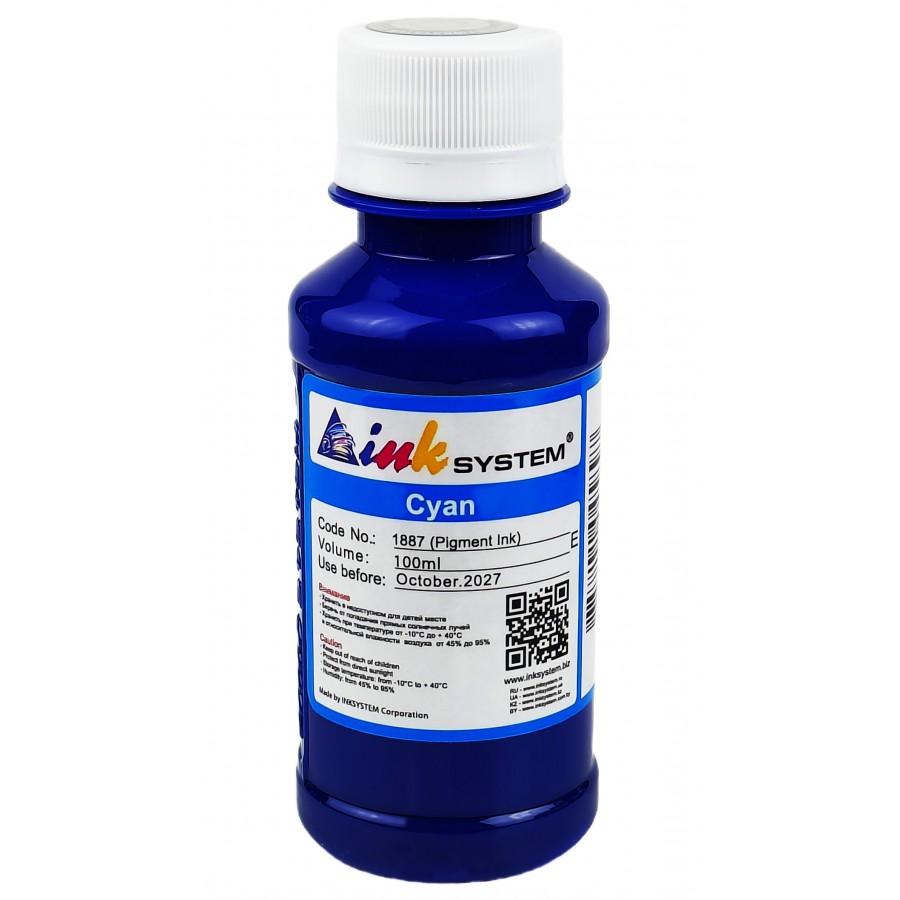 Чорнило, фарба InkSystem для Epson L B XP S SX C CX BX T TX P PX RX WF Cyan Пігментні 100 мл I1887ELC з швидкою доставкою