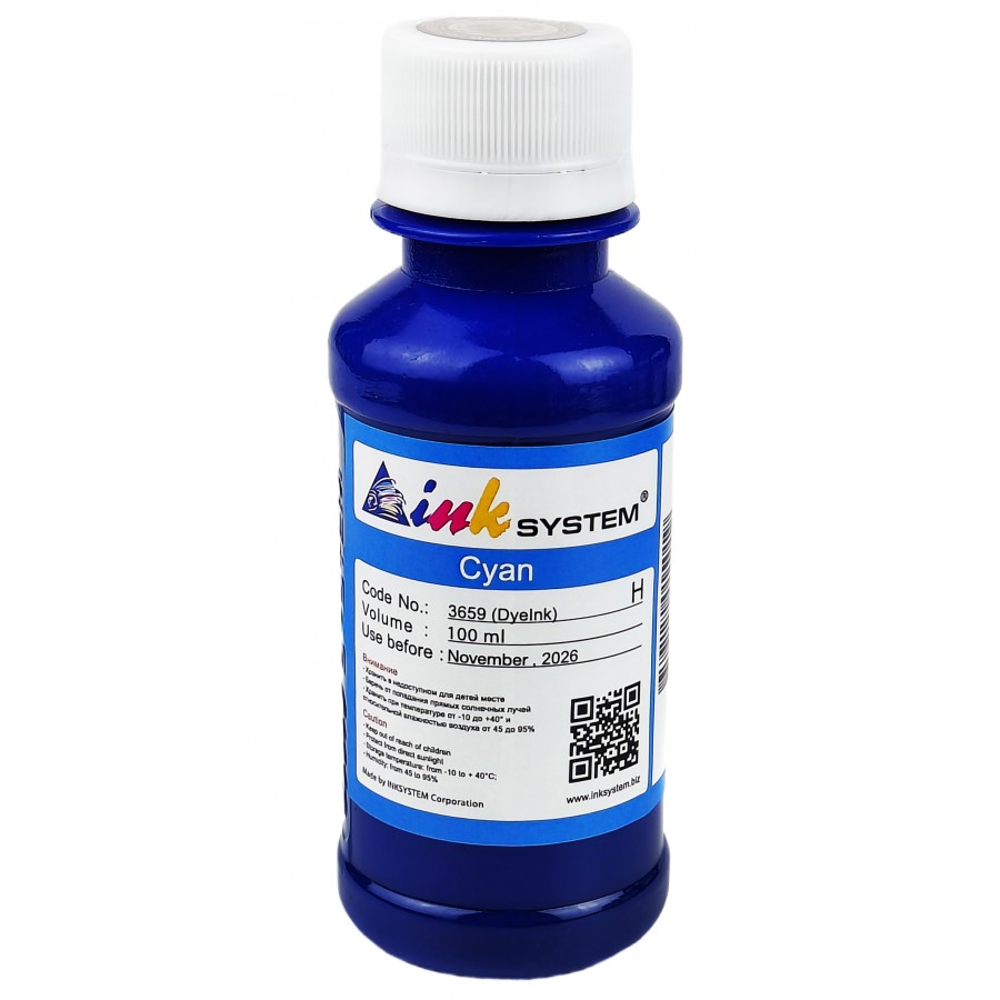 Фоточернила, краска InkSystem для Epson BROTHER HP L B XP S SX C CX BX T TX P PX R RX WF Cyan Водорастворимые 100 мл I3659ELC с быстрой доставкой