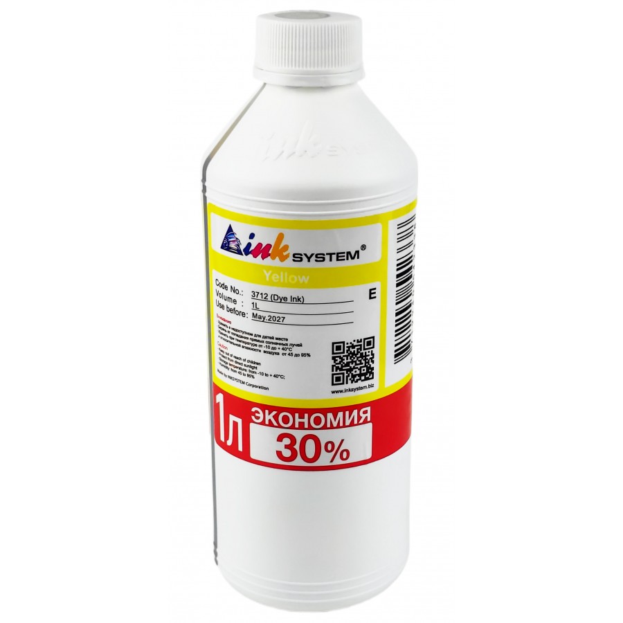 Чернила, краска InkSystem для Epson L B XP S SX C CX BX T TX P PX R RX WF Yellow Водорастворимые 1000 мл I3712ELY с быстрой доставкой