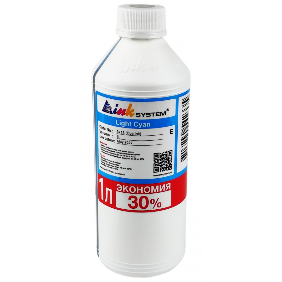 Чернила, краска InkSystem для Epson L P PX R RX T TX Light Cyan Водорастворимые 1000 мл I3713ELLC с быстрой доставкой