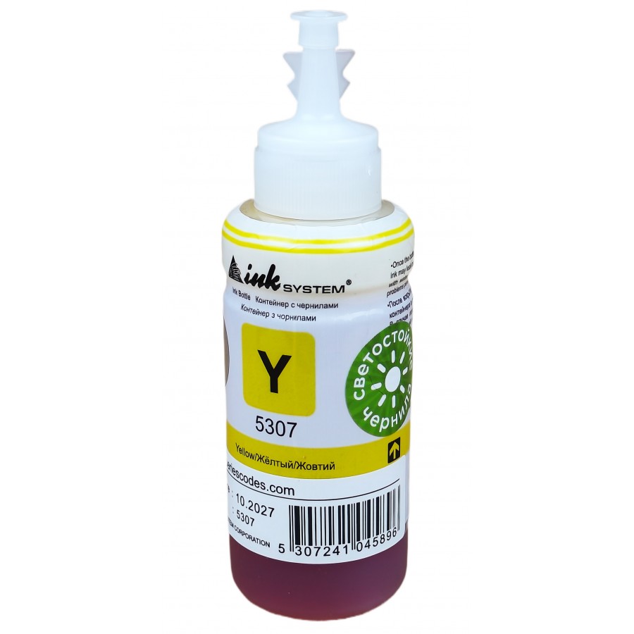 Светостойкие чернила InkSystem для фотопечати на Epson L B XP SX CX Yellow Водорастворимые 100 мл / I5307ELYS с быстрой доставкой
