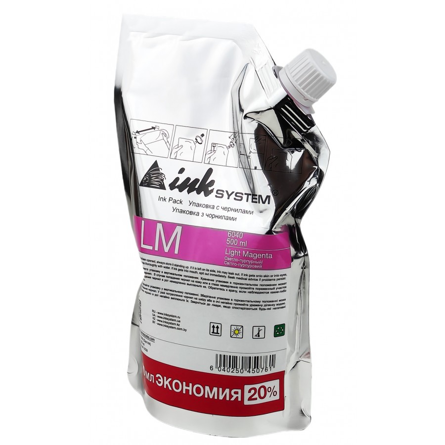 Светостойкие чернила InkSystem для Epson Light Magenta Водорастворимые 500 мл / I6040ELLMS с быстрой доставкой