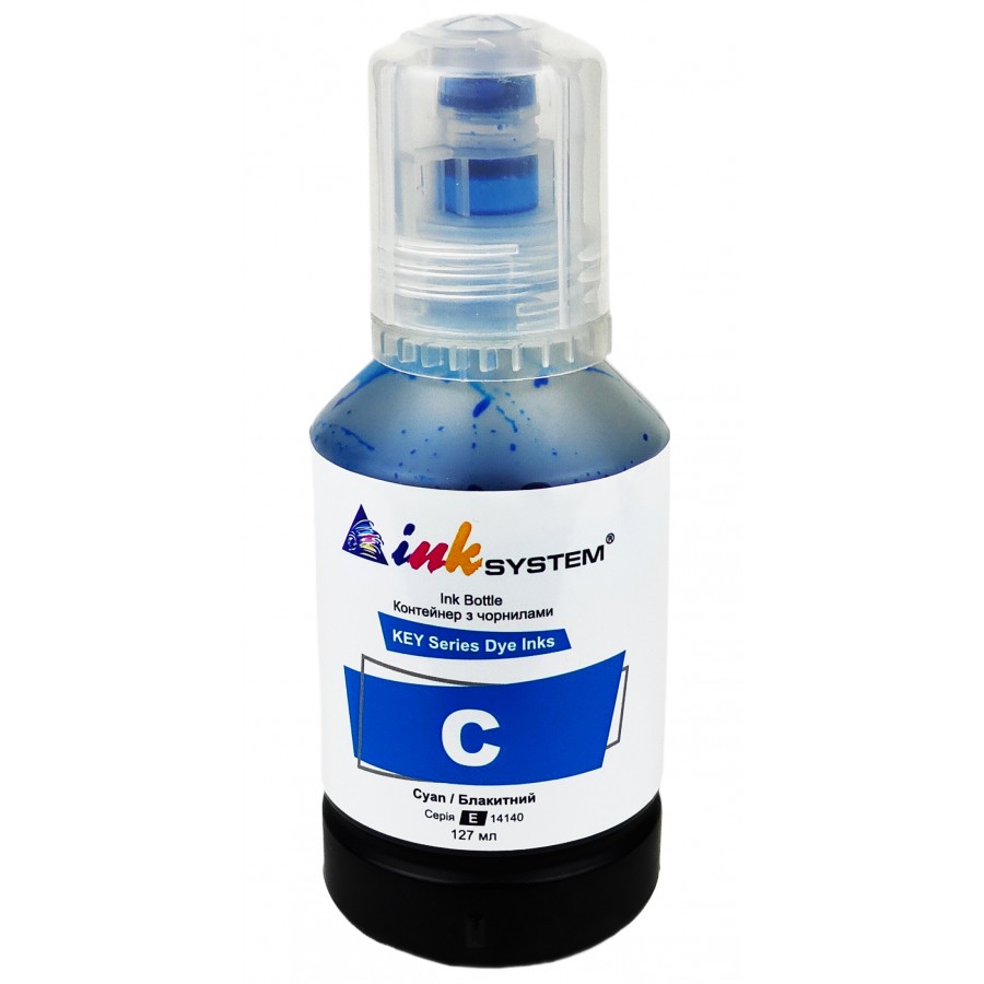 Чернила, краска InkSystem для Epson ET-2711 /  L1110 / L3100 / L3250 Cyan Водорастворимые 127 мл IE14140C с быстрой доставкой