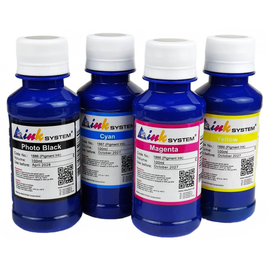 Комплект чорнил InkSystem Pigment Ink для Epson Пігментні 4х100г B/C/M/Y / IE1884K з швидкою доставкою