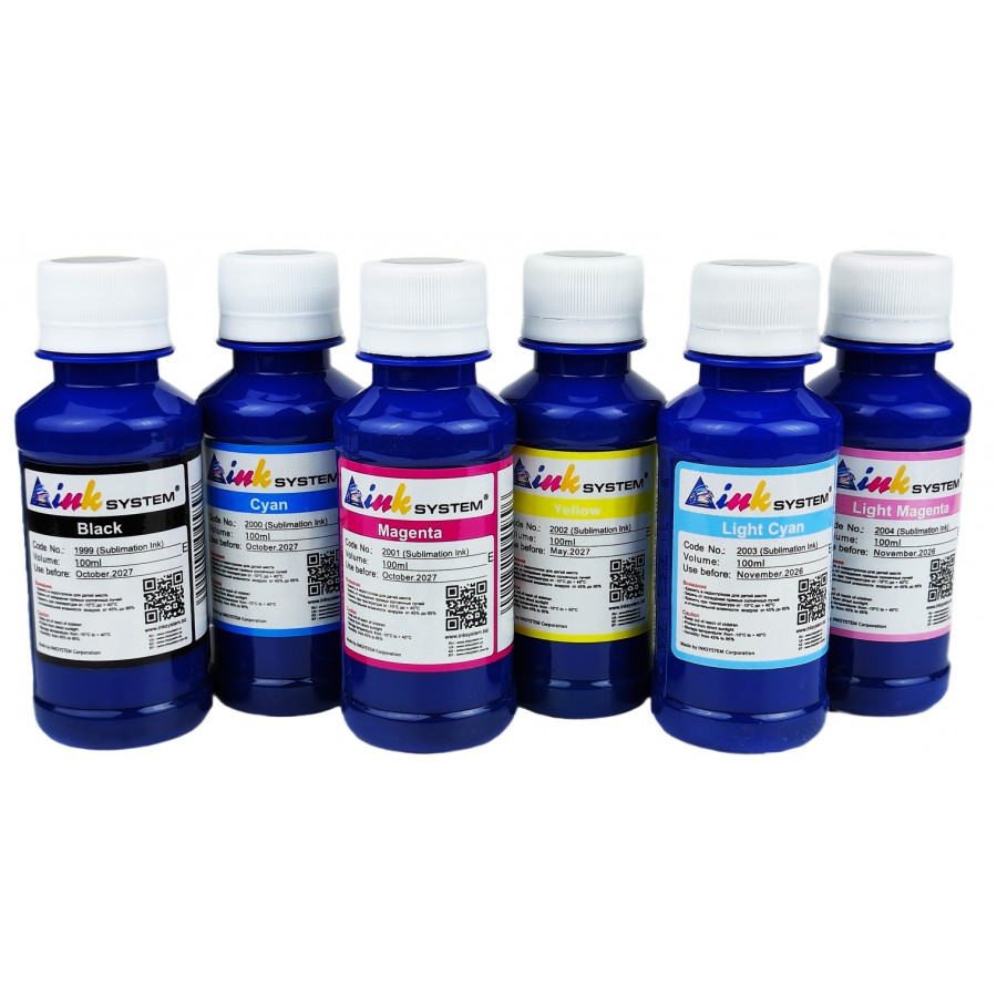 Комплект сублімаційних чорнил InkSystem для Epson B/C/M/Y/LC/LM 6x100г. SETI-2004EL з швидкою доставкою