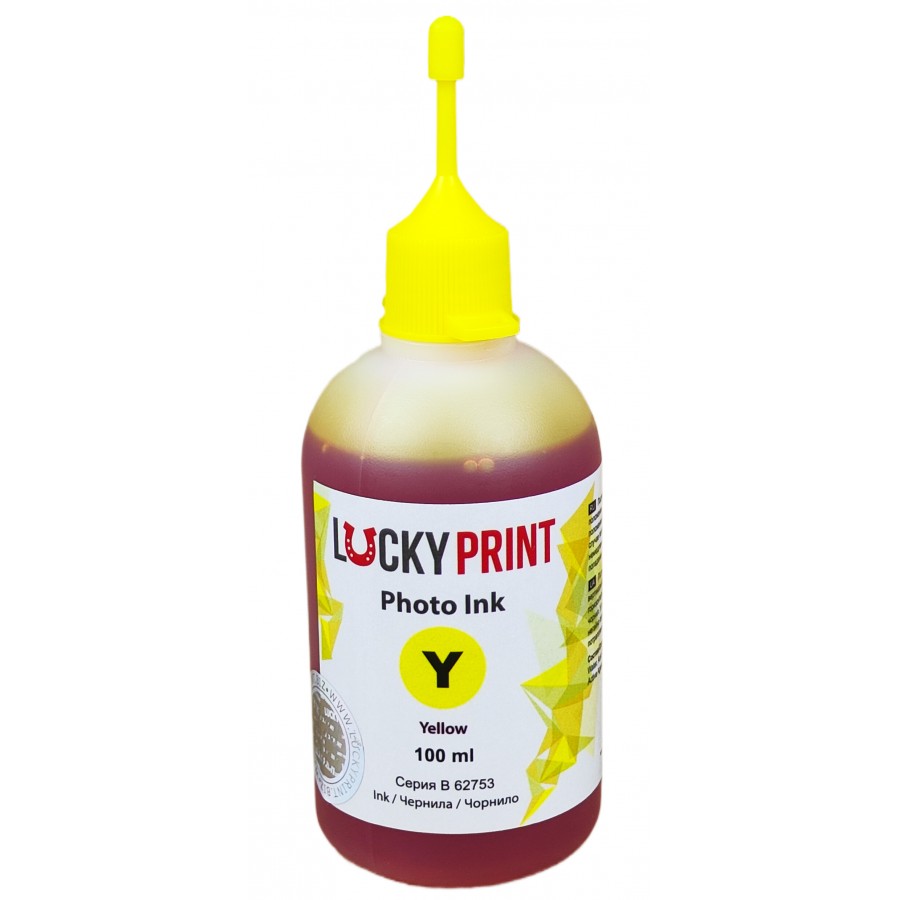 Фоточернила, краска Lucky Print Photo Ink Brother, Epson Yellow Водорастворимые 100 мл LP62753ELY с быстрой доставкой
