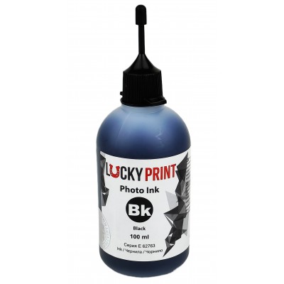 Фоточорнило, фарба Lucky Print Photo Ink для Epson Black Водорозчинні 100 мл LP62763ELB Фоточорнило, фарба Lucky Print Photo Ink для Epson Black Водорозчинні 100 мл LP62763ELB
