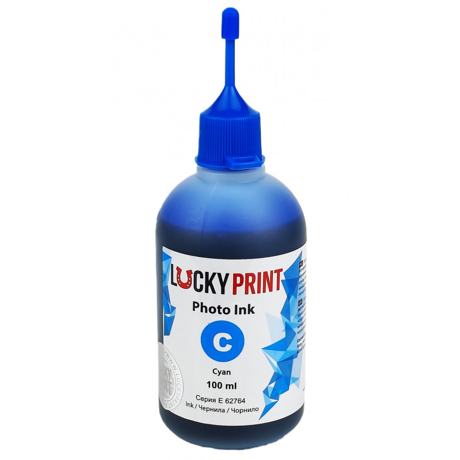 Фоточернила, краска Lucky Print Photo Ink для Epson Cyan Водорастворимые 100 мл LP62764ELC с быстрой доставкой