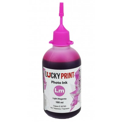 Фоточернила, краска Lucky Print Photo Ink Epson Light Magenta Водорастворимые 100 мл LP62765ELLM Фоточернила, краска Lucky Print Photo Ink Epson Light Magenta Водорастворимые 100 мл LP62765ELLM