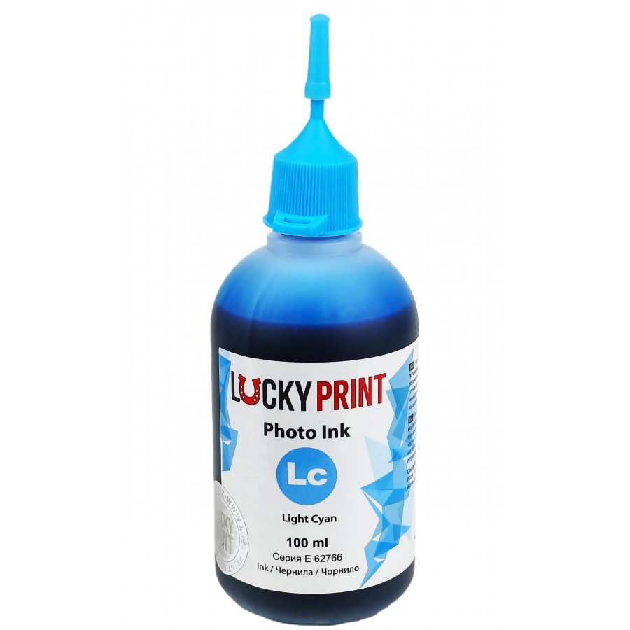 Фоточернила, краска Lucky Print Photo Ink Epson Light Cyan Водорастворимые 100 мл LP62766ELLC с быстрой доставкой