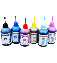 Комплект фоточернил Lucky Print Photo Ink Epson Водорастворимые B/C/M/Y/LC/LM 6x100г. LP6276EL