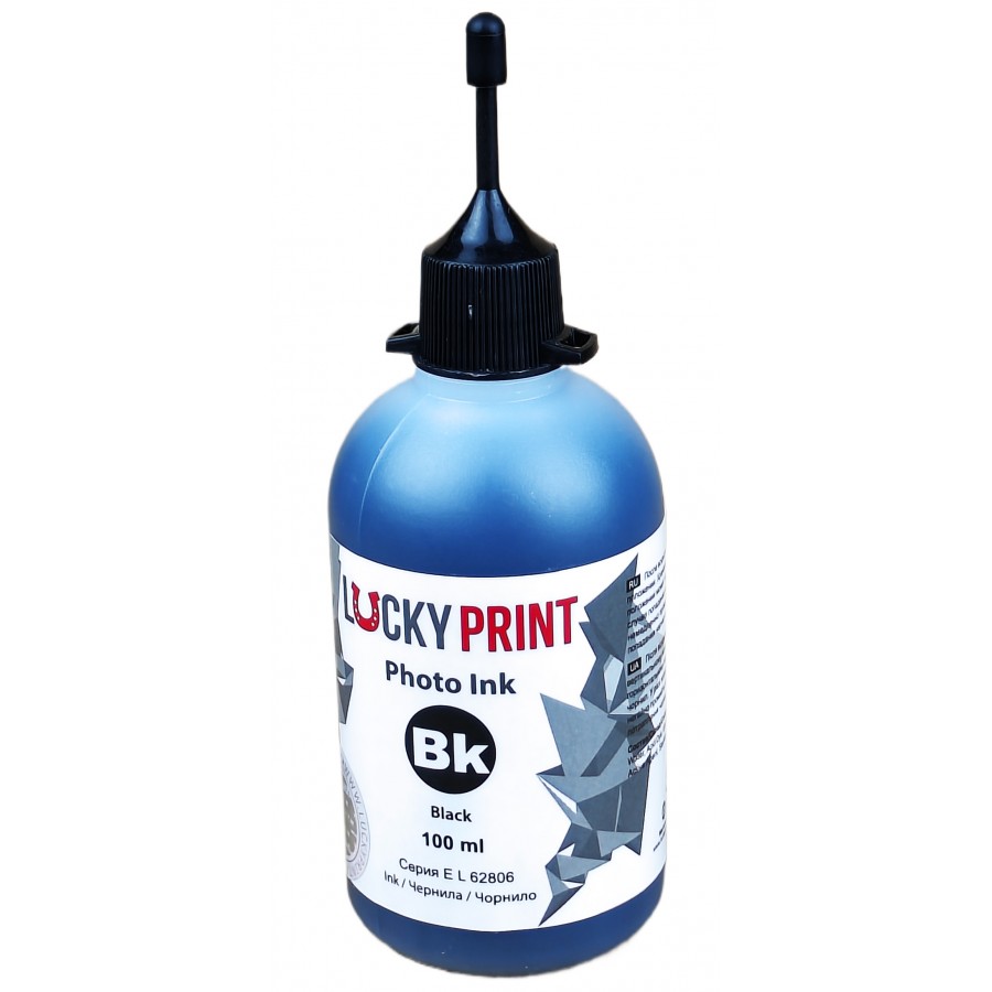 Фоточернила, краска Lucky Print Photo Ink Epson Black Водорастворимые 100 мл / LP62806ELB с быстрой доставкой