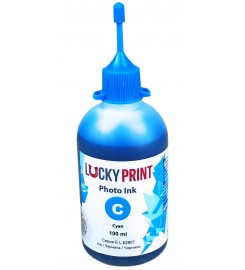 Фоточернила, краска Lucky Print Photo Ink Epson Cyan Водорастворимые 100 мл / LP62807ELC