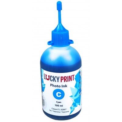 Фоточернила, краска Lucky Print Photo Ink Epson Cyan Водорастворимые 100 мл / LP62807ELC Фоточернила, краска Lucky Print Photo Ink Epson Cyan Водорастворимые 100 мл / LP62807ELC