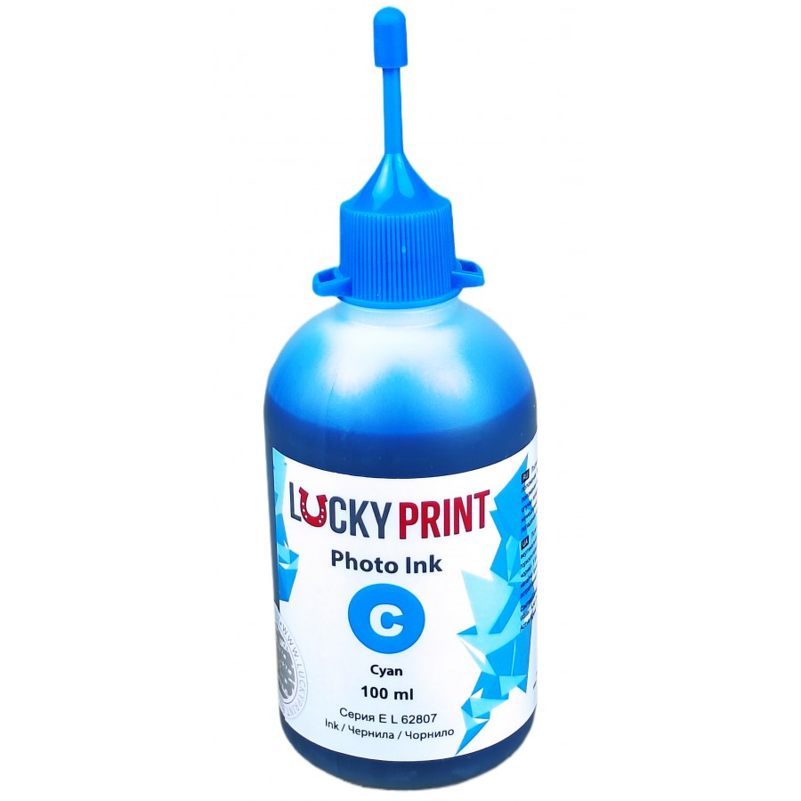 Фоточернила, краска Lucky Print Photo Ink Epson Cyan Водорастворимые 100 мл / LP62807ELC с быстрой доставкой