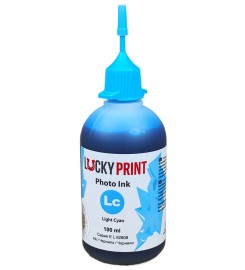 Фоточернила, краска Lucky Print Photo Ink Epson Light Cyan Водорастворимые 100 мл / LP62808ELLC