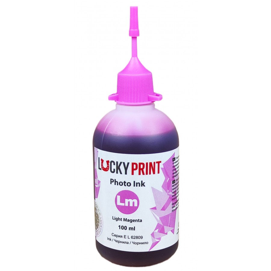 Фоточорнило, фарба Lucky Print Photo Ink Epson Light Magenta Водорозчинні 100 мл / LP62809ELLM з швидкою доставкою