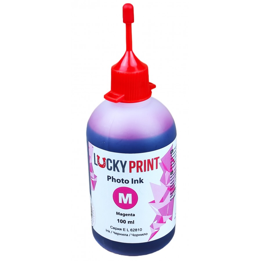 Фоточернила, краска Lucky Print Photo Ink Epson Magenta Водорастворимые 100 мл / LP62810ELM с быстрой доставкой