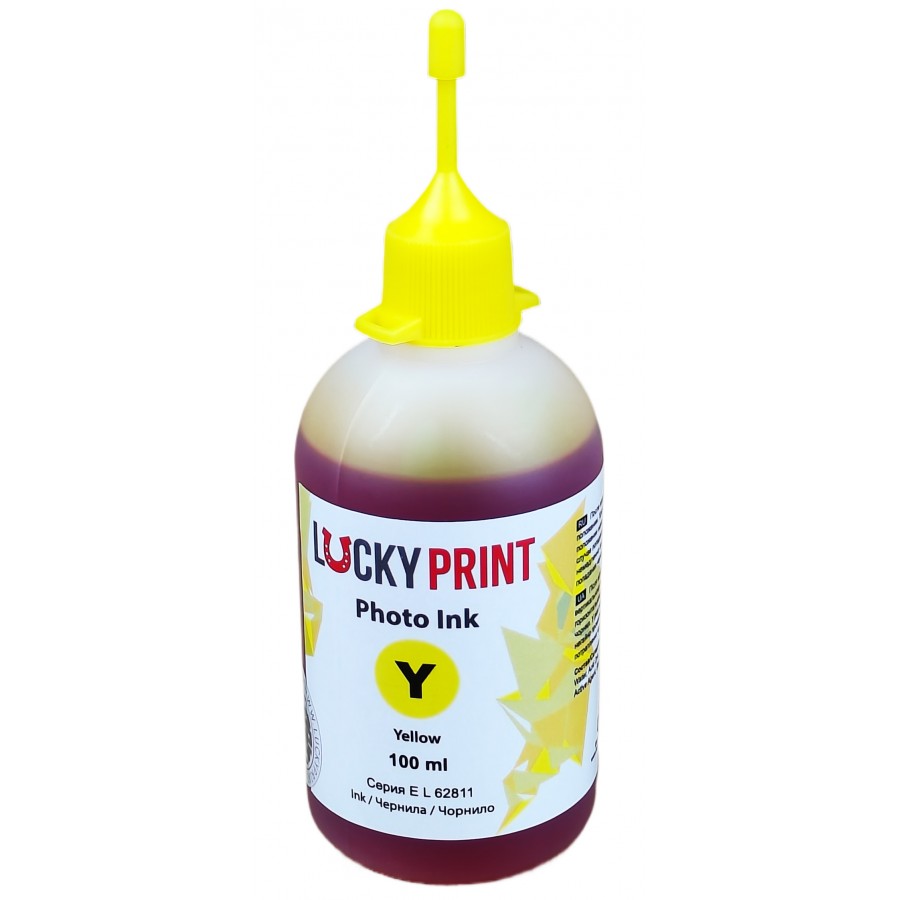 Фоточернила, краска Lucky Print Photo Ink Epson Yellow Водорастворимые 100 мл / LP62811ELY с быстрой доставкой