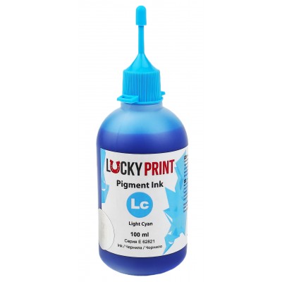 Чернила, краска Lucky Print Pigment Ink для Epson Light Cyan Пигментные 100 мл / LP62821ELLC