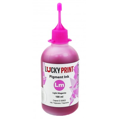 Чернила, краска Lucky Print Pigment Ink для Epson Light Magenta Пигментные 100 мл / LP62822ELLM Чернила, краска Lucky Print Pigment Ink для Epson Light Magenta Пигментные 100 мл / LP62822ELLM