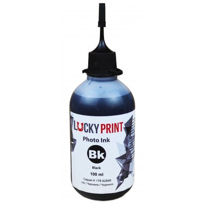 Фоточернила, краска Lucky Print Photo Ink Hewlett-Packard Black Водорастворимые 100 мл LP62846HB Фоточернила, краска Lucky Print Photo Ink Hewlett-Packard Black Водорастворимые 100 мл LP62846HB