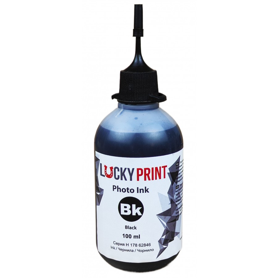 Фоточорнило, фарба Lucky Print Photo Ink Hewlett-Packard Black Водорозчинні 100 мл LP62846HB з швидкою доставкою
