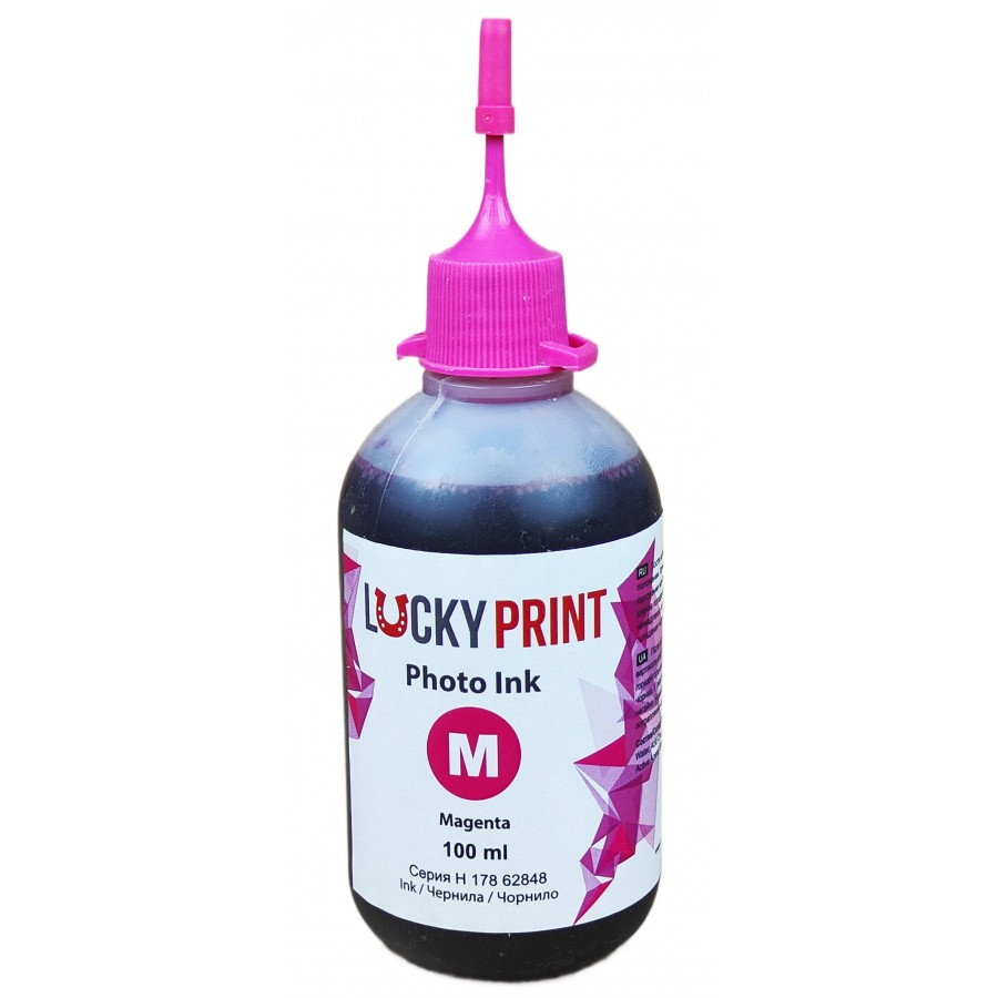 Фоточернила, краска Lucky Print Photo Ink Hewlett-Packard Magenta Водорастворимые 100 мл LP62848HM с быстрой доставкой