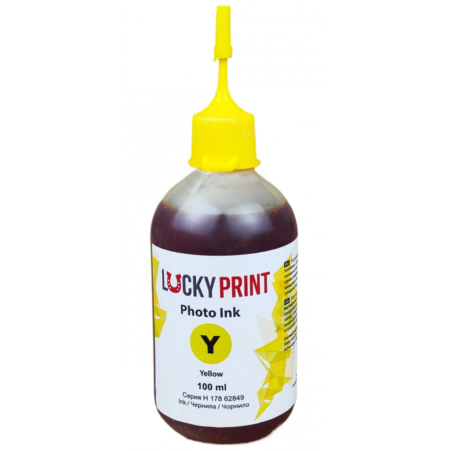 Фоточернила, краска Lucky Print Photo Ink Hewlett-Packard Yellow Водорастворимые 100 мл LP62849HY с быстрой доставкой