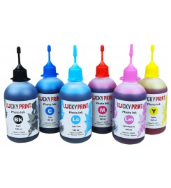 Комплект фоточернил Lucky Print Photo Ink Epson Водорастворимые B/C/M/Y/LC/LM 6x100г. LP6286EL