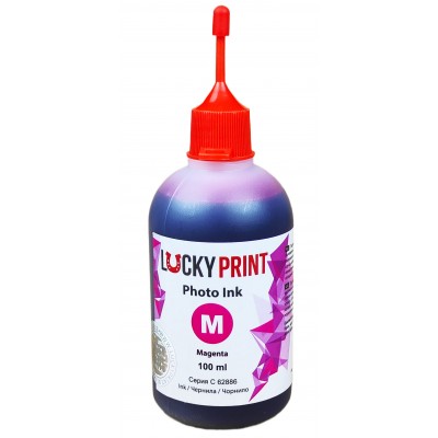 Фоточернила, краска Lucky Print Photo Ink CANON Magenta Водорастворимые 100 мл LP62886CM Фоточернила, краска Lucky Print Photo Ink CANON Magenta Водорастворимые 100 мл LP62886CM