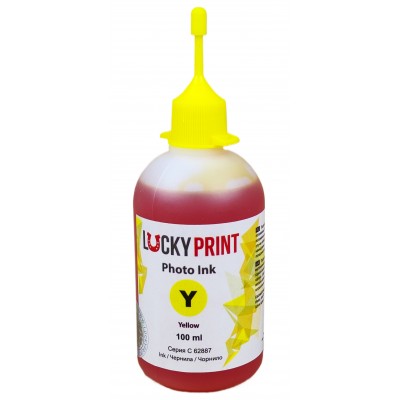 Фоточернила, краска Lucky Print Photo Ink CANON Yellow Водорастворимые 100 мл LP62887CY Фоточернила, краска Lucky Print Photo Ink CANON Yellow Водорастворимые 100 мл LP62887CY