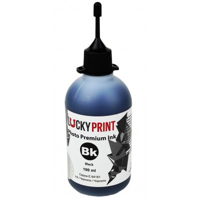 Фоточернила, краска Lucky Print Photo Premium Ink Epson Black Водорастворимые 100 мл / LP64191ELB Фоточернила, краска Lucky Print Photo Premium Ink Epson Black Водорастворимые 100 мл / LP64191ELB