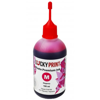 Фоточернила, краска Lucky Print Photo Premium Ink Epson Magenta Водорастворимые 100 мл / LP64193ELM Фоточернила, краска Lucky Print Photo Premium Ink Epson Magenta Водорастворимые 100 мл / LP64193ELM